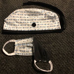 Scrub cap with matching mask